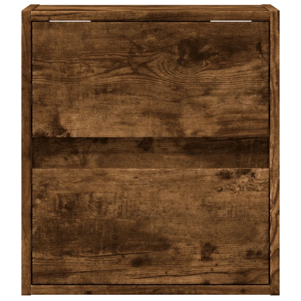 Table de chevet murale avec lumières LED chêne fumé - XIOS