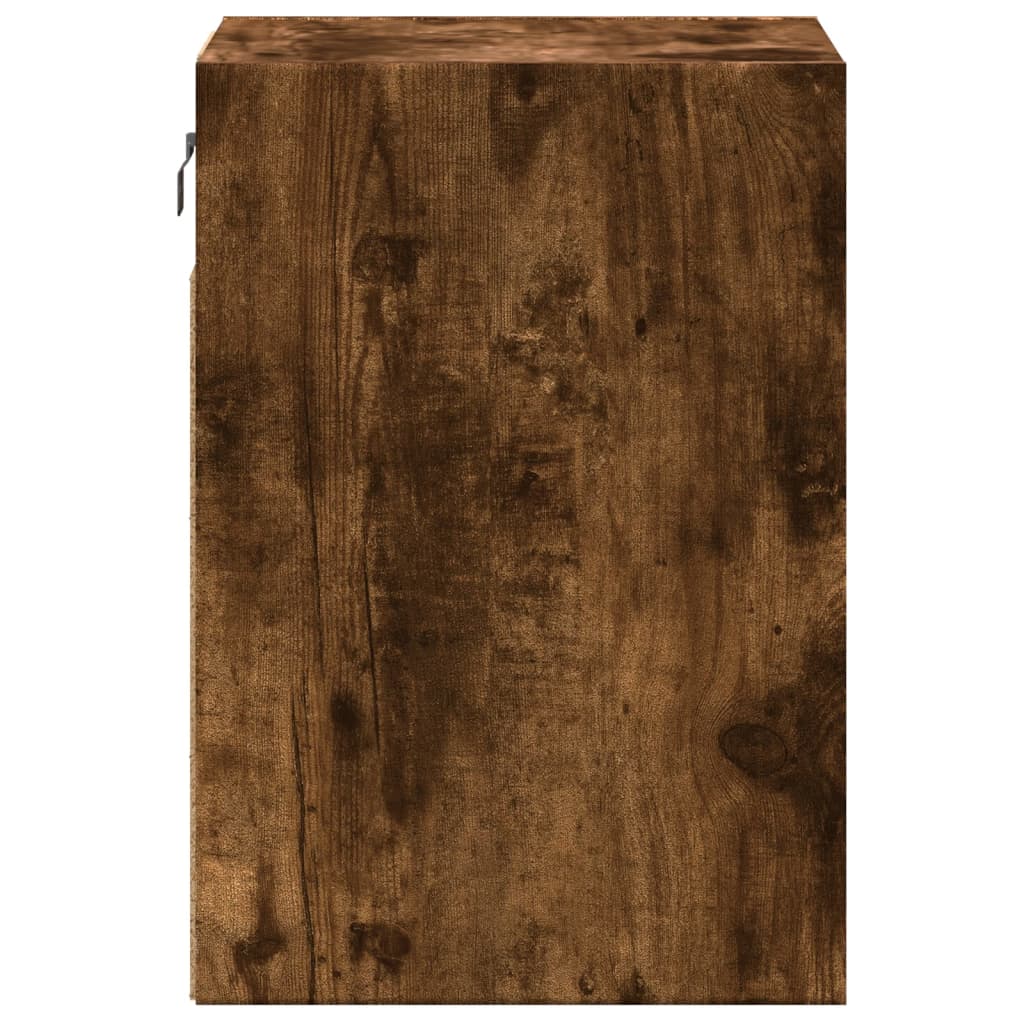 Table de chevet murale avec lumières LED chêne fumé - XIOS