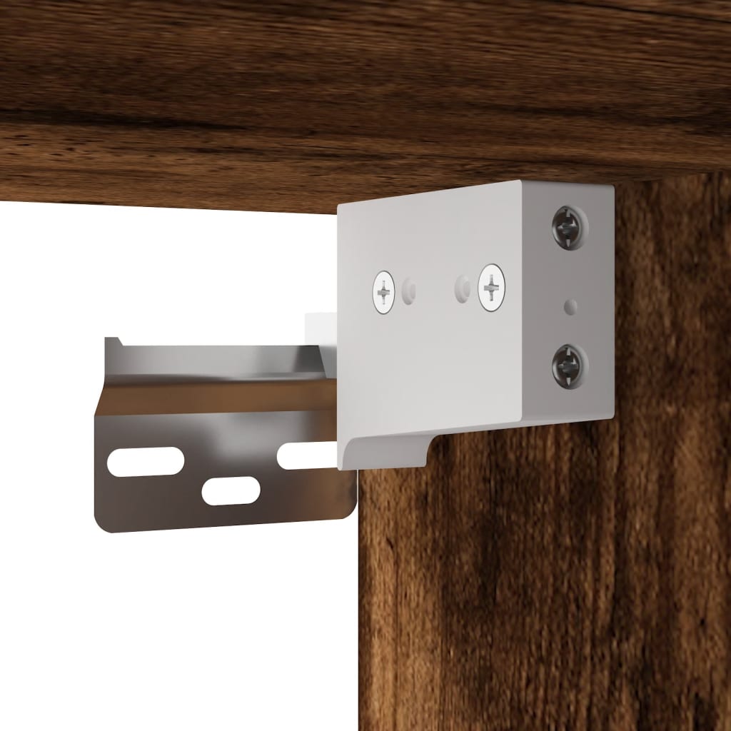 Table de chevet murale avec lumières LED chêne fumé - XIOS