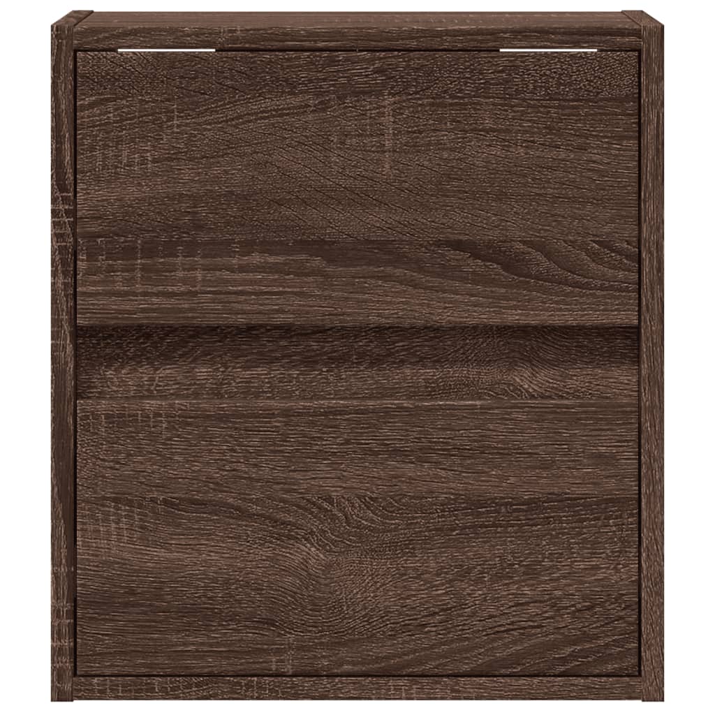 Table de chevet murale avec lumières LED chêne marron - XIOS