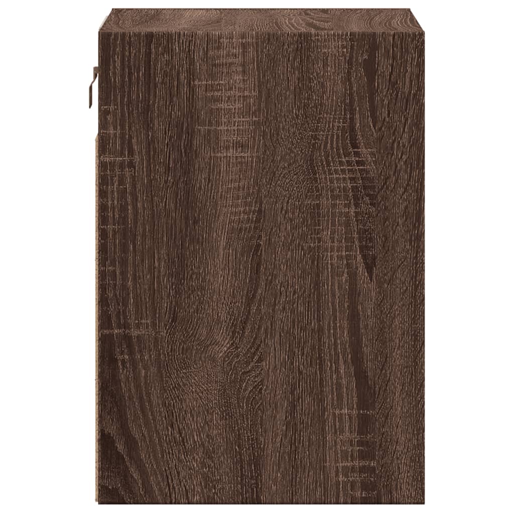 Table de chevet murale avec lumières LED chêne marron - XIOS