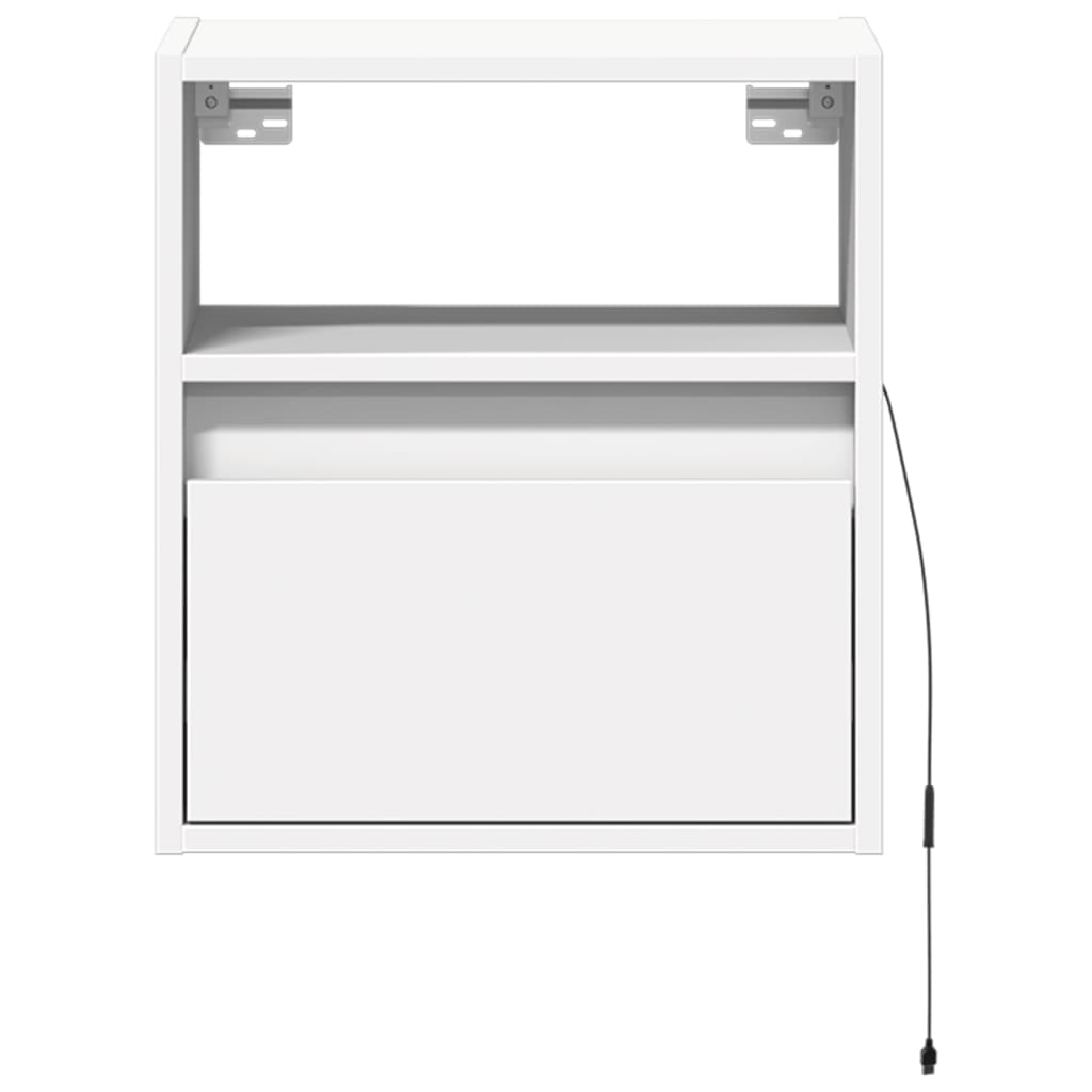 Tables de chevet murales avec lumières LED 2 pcs blanc - XIOS