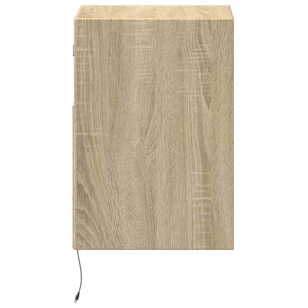 Tables de chevet murales avec lumières LED 2 pcs chêne sonoma - XIOS
