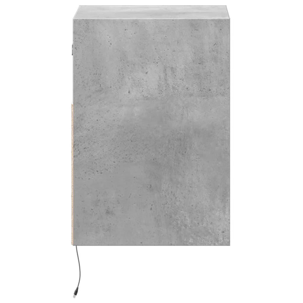 Table de chevet murale avec lumières LED gris béton - XIOS