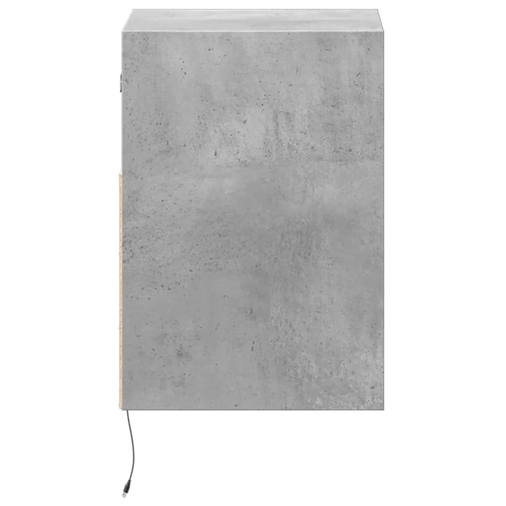 Tables de chevet murales avec lumières LED 2 pcs gris béton - XIOS