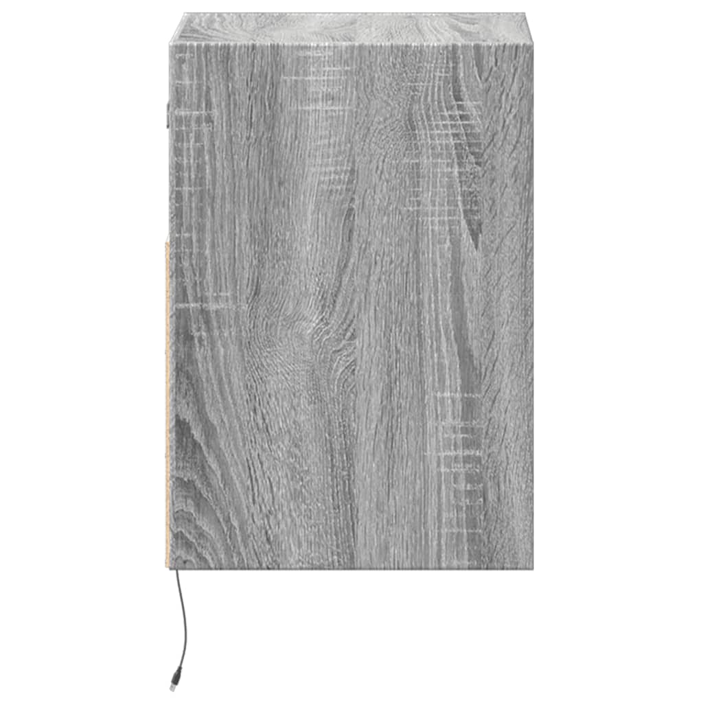 Table de chevet murale avec lumières LED sonoma gris - XIOS
