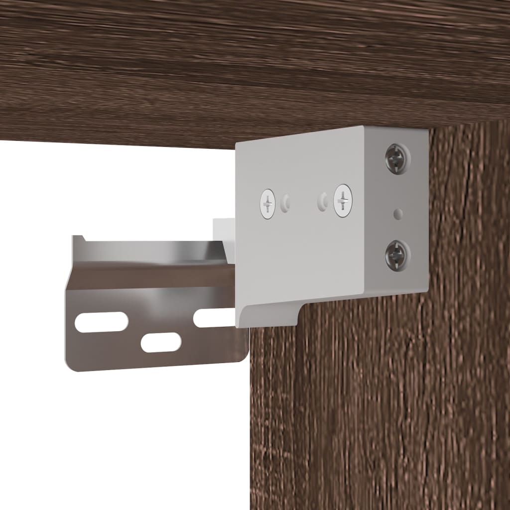 Table de chevet murale avec lumières LED chêne marron - XIOS