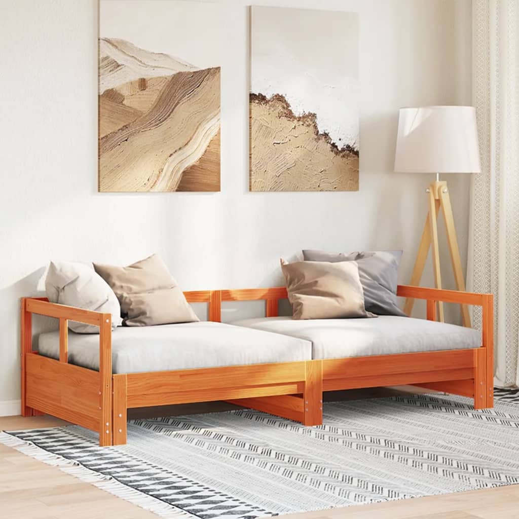 Lit de jour sans matelas cire marron 80x200 cm bois pin massif - XIOS