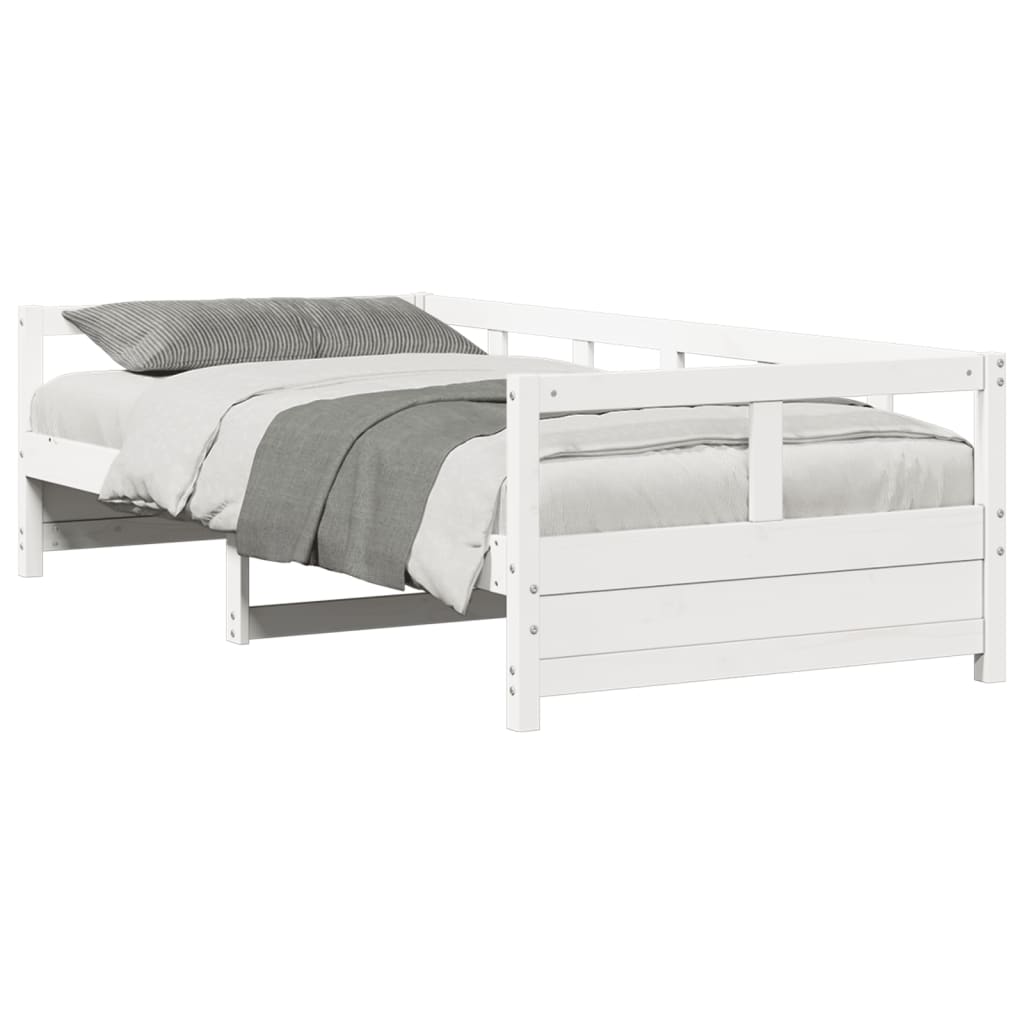 Lit de jour sans matelas blanc 80x200 cm bois de pin massif - XIOS