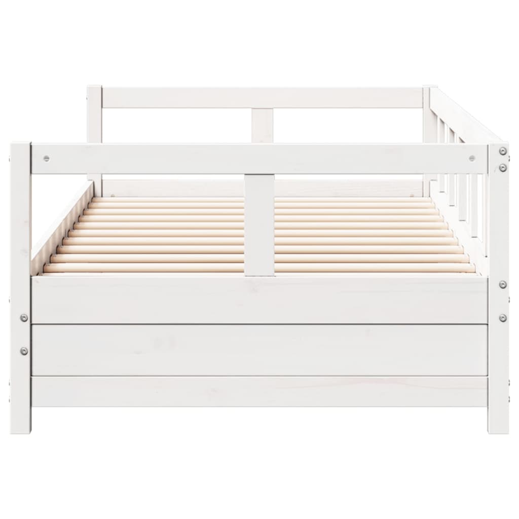 Lit de jour sans matelas blanc 80x200 cm bois de pin massif - XIOS