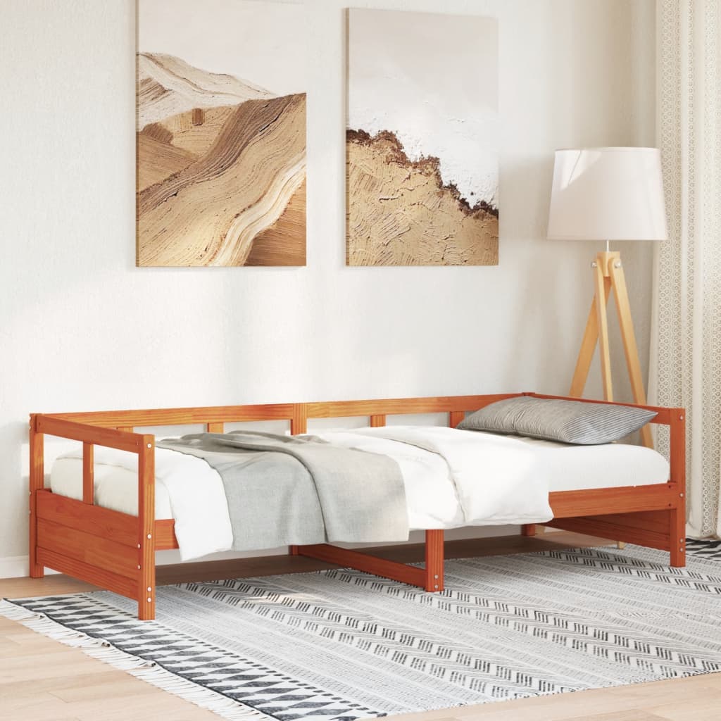 Lit de jour sans matelas cire marron 80x200 cm bois pin massif - XIOS