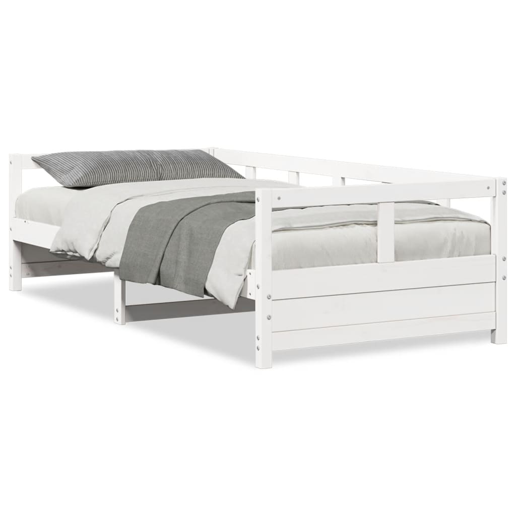 Lit de jour sans matelas blanc 90x200 cm bois de pin massif - XIOS