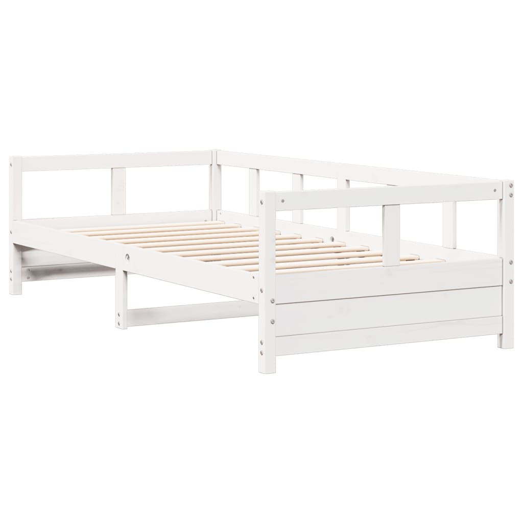 Lit de jour sans matelas blanc 90x200 cm bois de pin massif - XIOS
