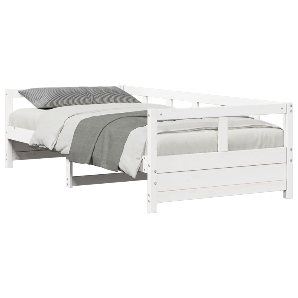 Lit de jour sans matelas blanc 90x200 cm bois de pin massif - XIOS
