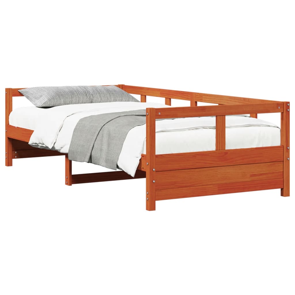Lit de jour sans matelas cire marron 90x200 cm bois pin massif - XIOS