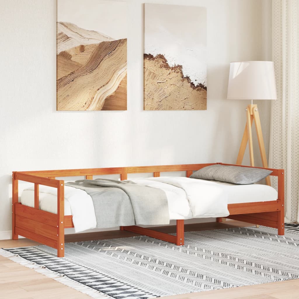 Lit de jour sans matelas cire marron 90x200 cm bois pin massif - XIOS