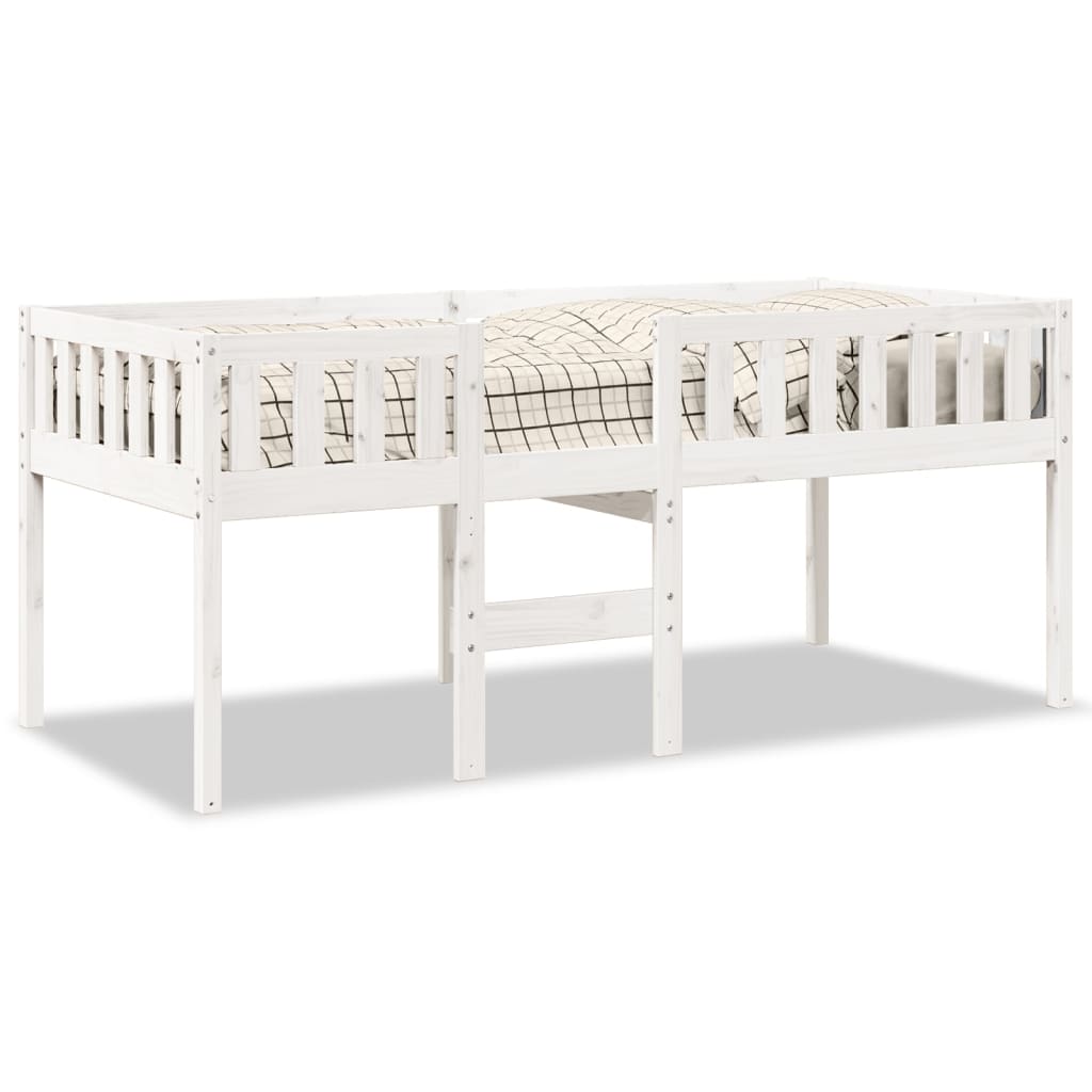 Lit pour enfants sans matelas blanc 90x190cm bois de pin massif - XIOS
