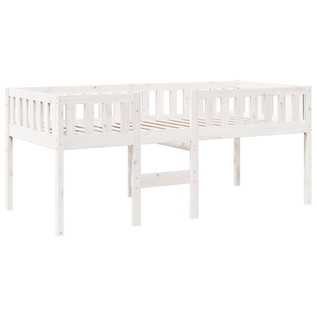 Lit pour enfants sans matelas blanc 90x190cm bois de pin massif - XIOS