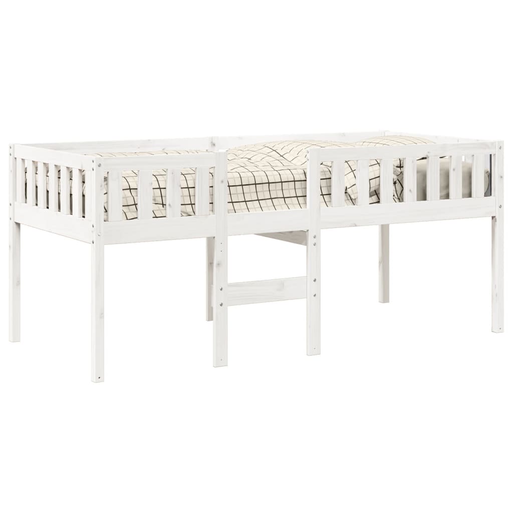 Lit pour enfants sans matelas blanc 90x190cm bois de pin massif - XIOS