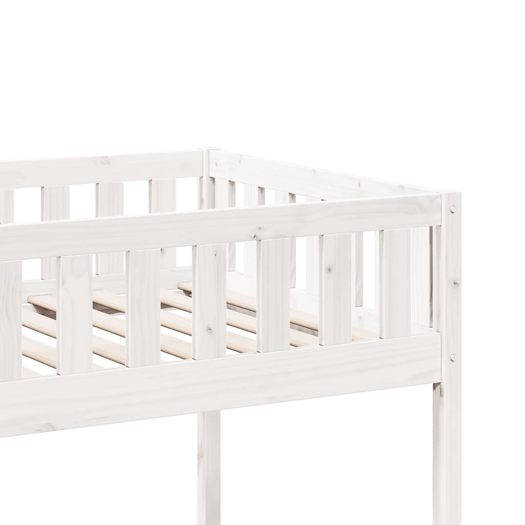 Lit pour enfants sans matelas blanc 90x190cm bois de pin massif - XIOS