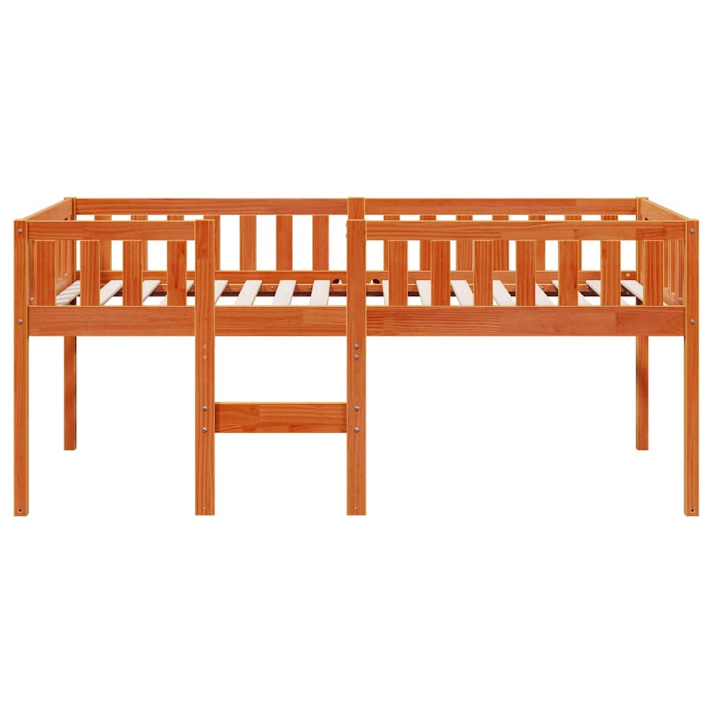 Lit pour enfants sans matelas cire marron 90x190 cm pin massif - XIOS