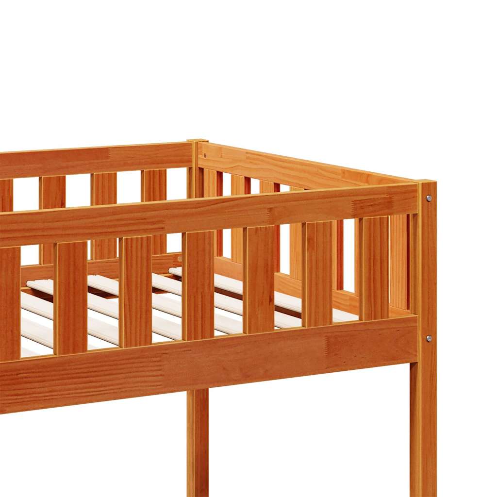 Lit pour enfants sans matelas cire marron 90x190 cm pin massif - XIOS