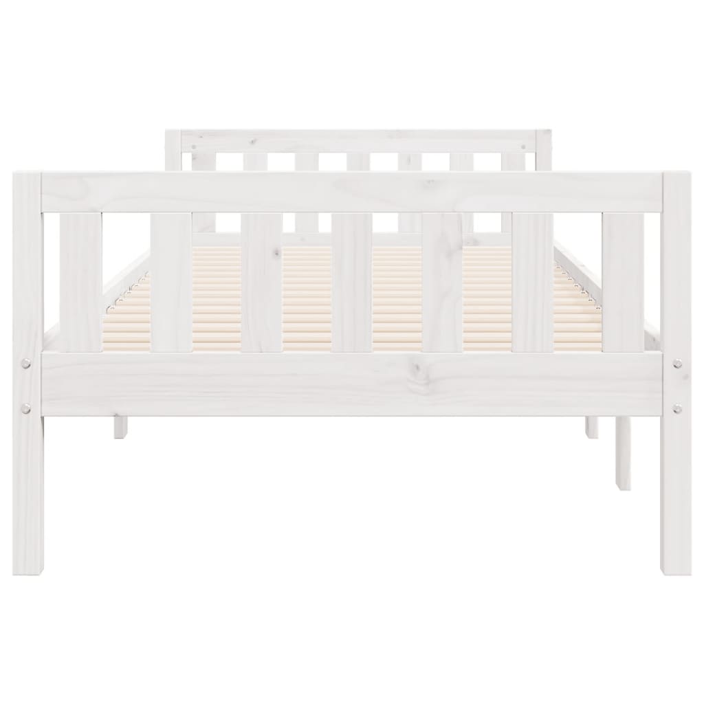 Lit pour enfants sans matelas blanc 90x190cm bois de pin massif - XIOS