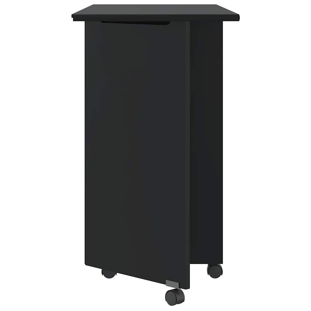 Armoire roulante avec bureau MOSS noir bois de pin solide - XIOS