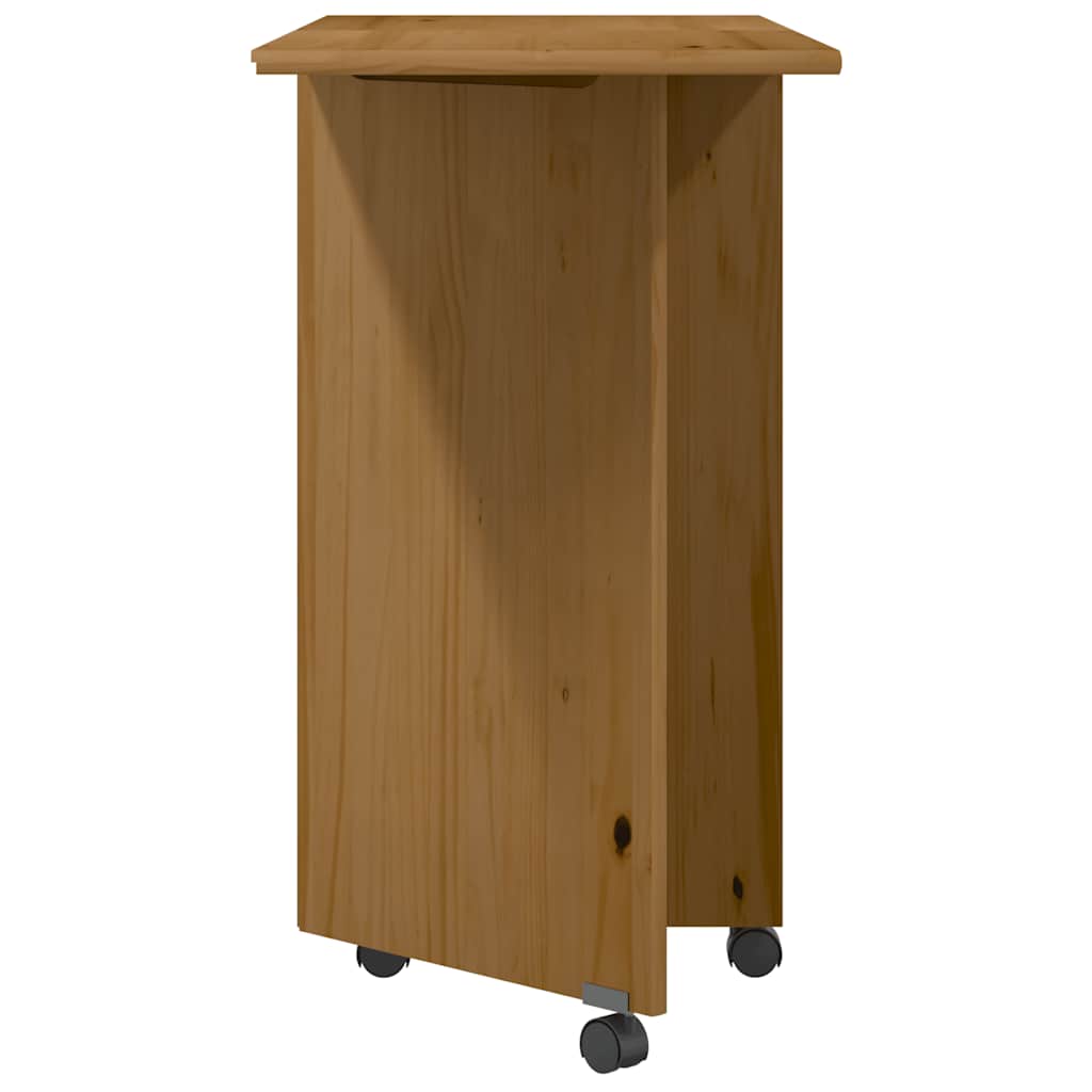 Armoire roulante avec bureau MOSS marron miel bois de pin - XIOS