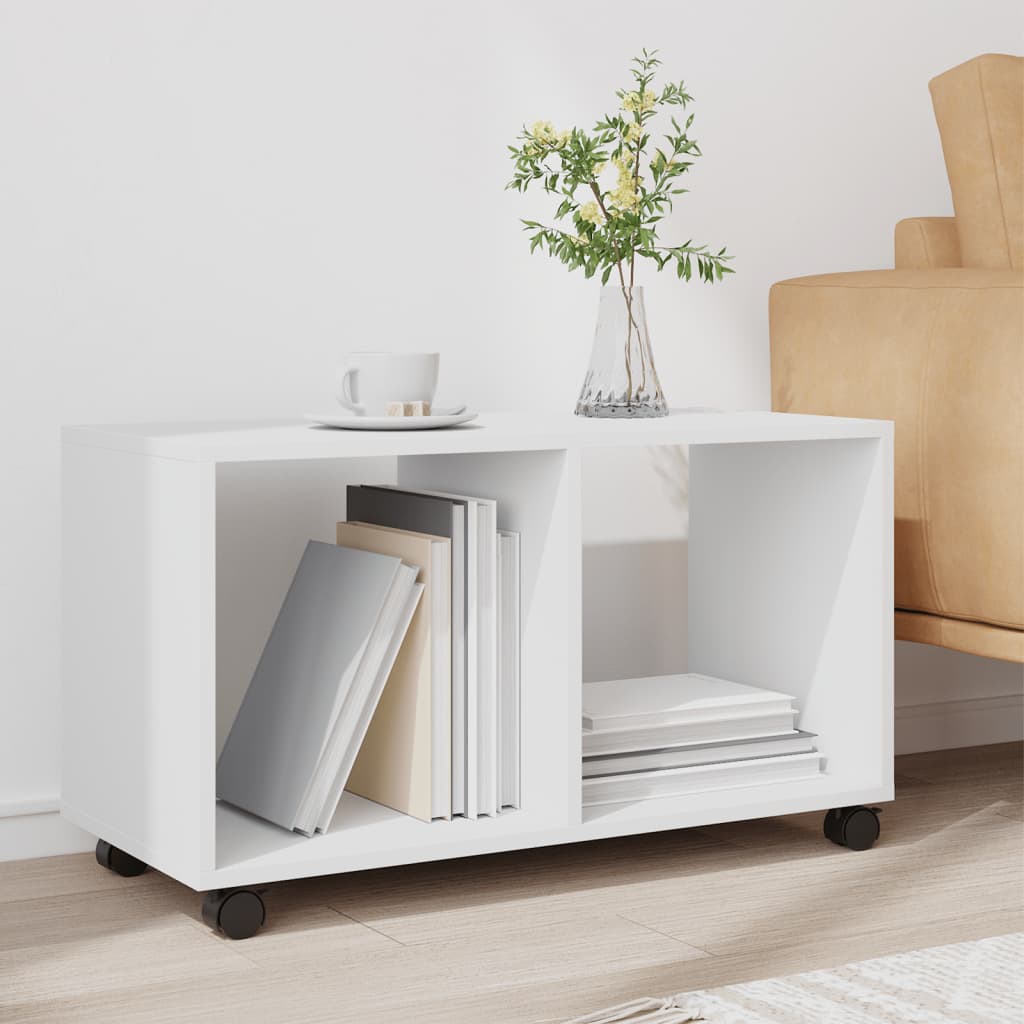 Armoire à roulettes blanc 72x33x42,5 cm bois d'ingénierie - XIOS