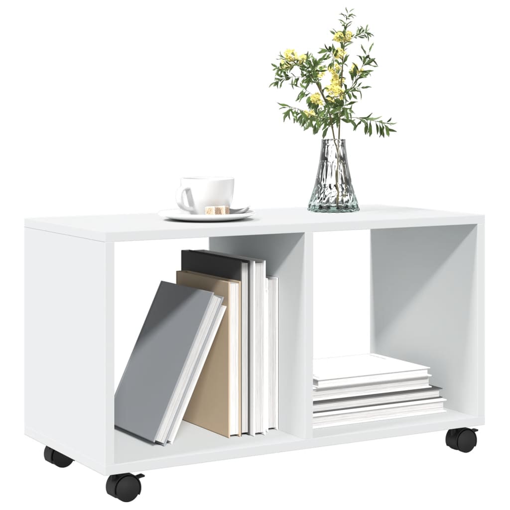 Armoire à roulettes blanc 72x33x42,5 cm bois d'ingénierie - XIOS