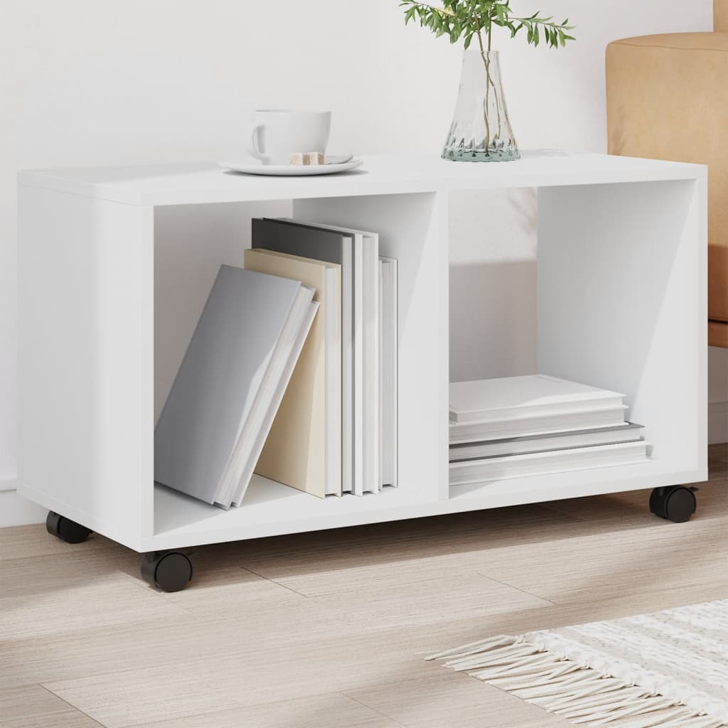 Armoire à roulettes blanc 72x33x42,5 cm bois d'ingénierie - XIOS
