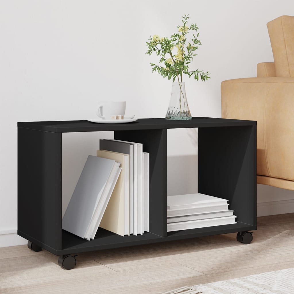 Armoire à roulettes noir 72x33x42,5 cm bois d'ingénierie - XIOS
