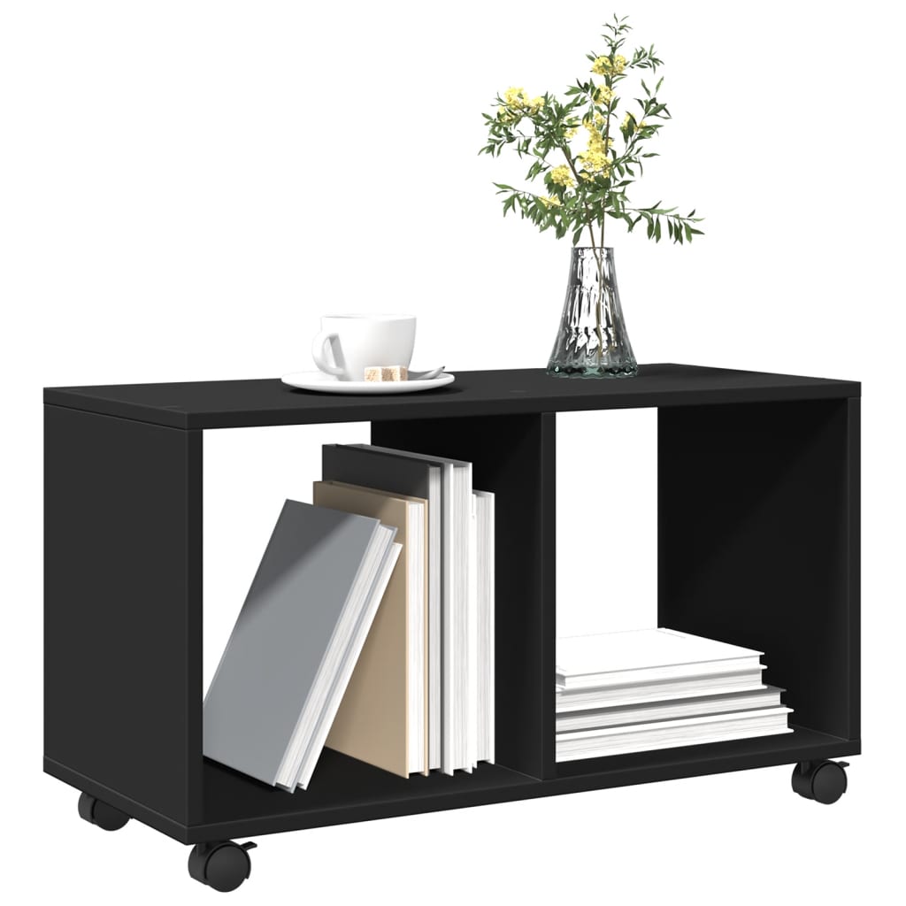 Armoire à roulettes noir 72x33x42,5 cm bois d'ingénierie - XIOS