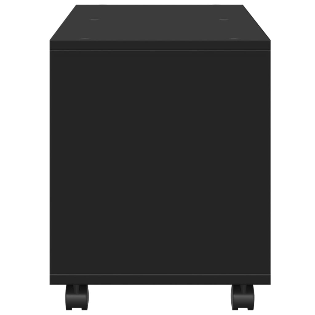 Armoire à roulettes noir 72x33x42,5 cm bois d'ingénierie - XIOS
