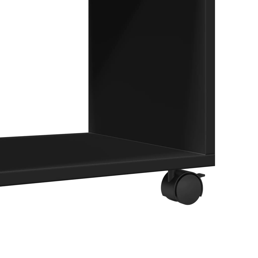 Armoire à roulettes noir 72x33x42,5 cm bois d'ingénierie - XIOS