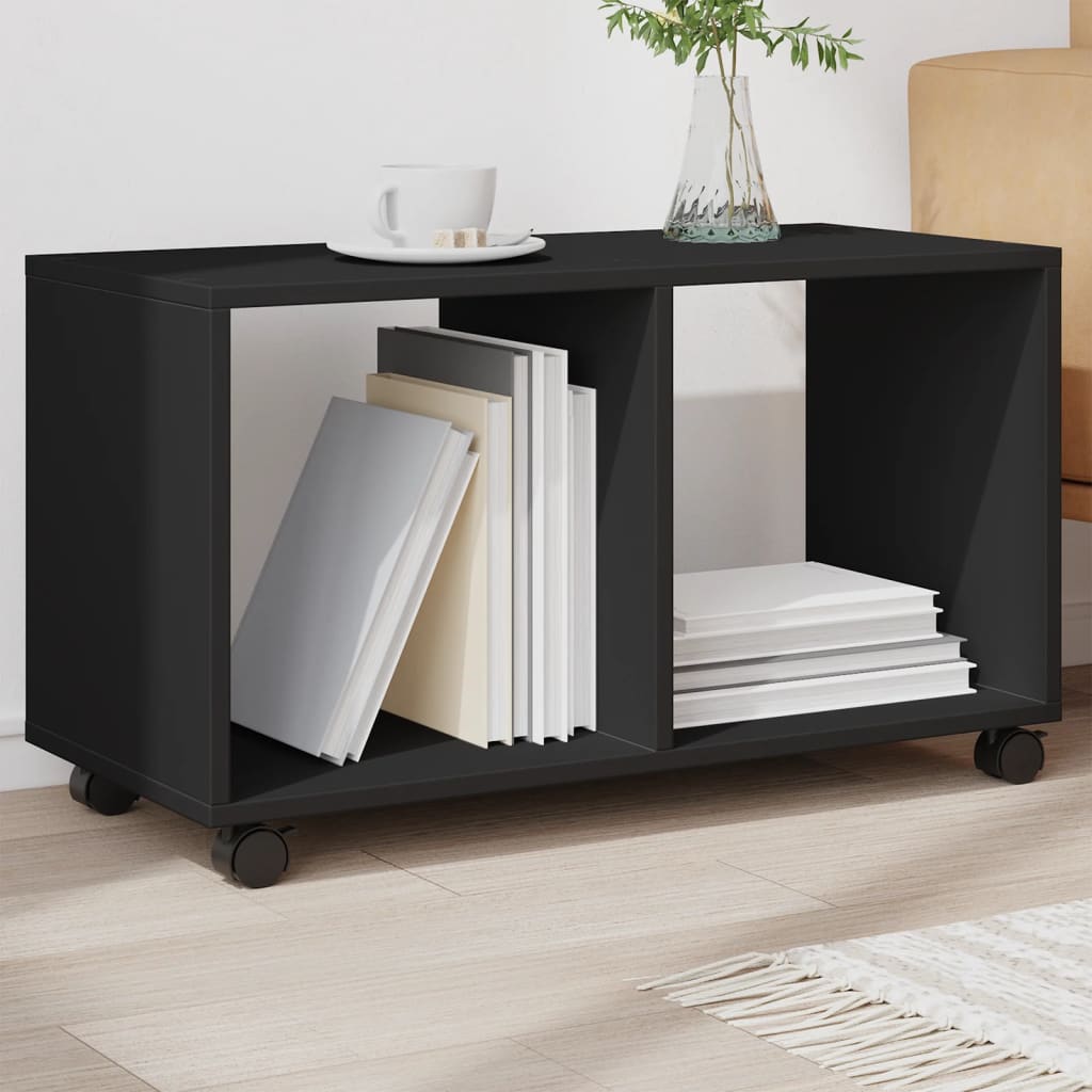 Armoire à roulettes noir 72x33x42,5 cm bois d'ingénierie - XIOS