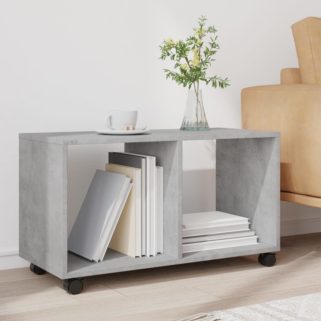 Armoire à roulettes gris béton 72x33x42,5 cm bois d’ingénierie - XIOS