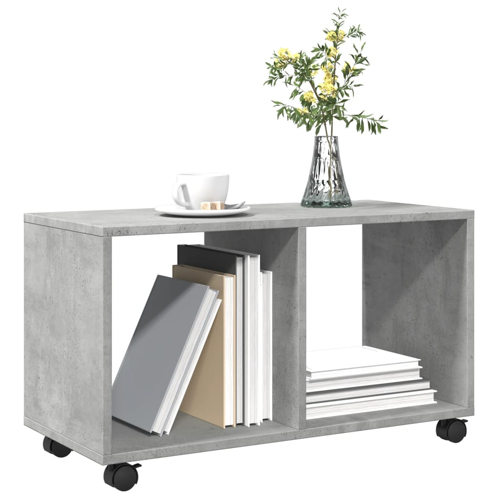 Armoire à roulettes gris béton 72x33x42,5 cm bois d’ingénierie - XIOS