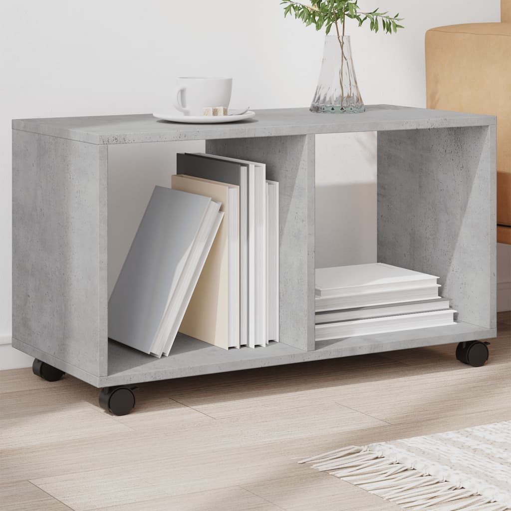 Armoire à roulettes gris béton 72x33x42,5 cm bois d’ingénierie - XIOS