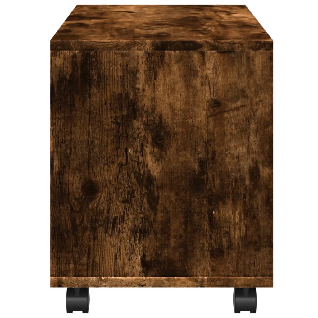 Armoire roulante chêne fumé 72x33x42,5 cm bois d'ingénierie - XIOS
