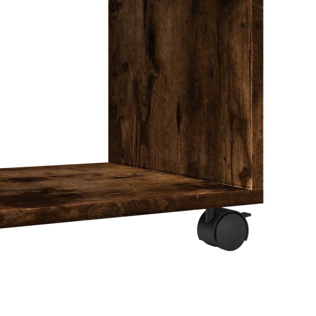 Armoire roulante chêne fumé 72x33x42,5 cm bois d'ingénierie - XIOS