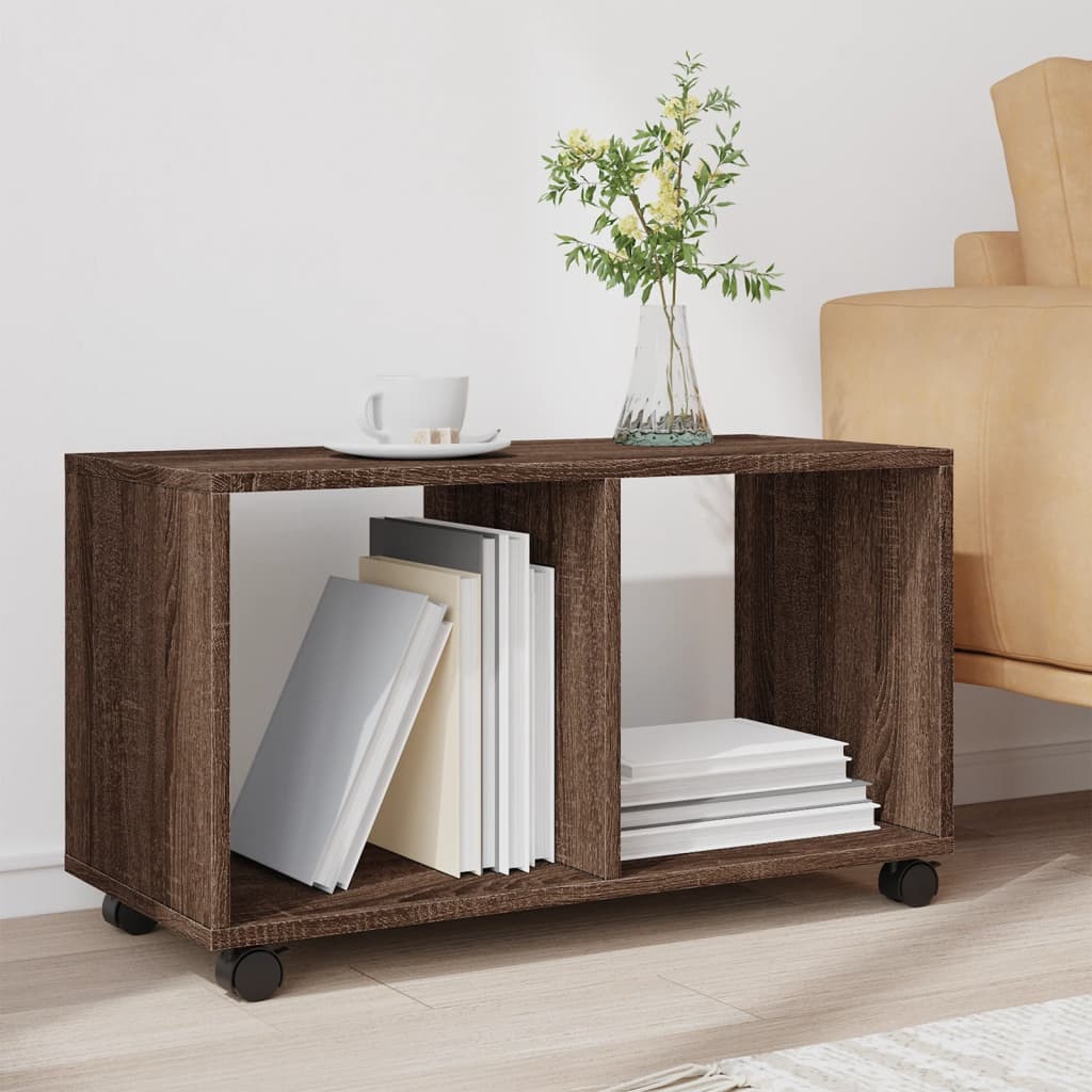 Armoire roulante chêne marron 72x33x42,5 cm bois d'ingénierie - XIOS