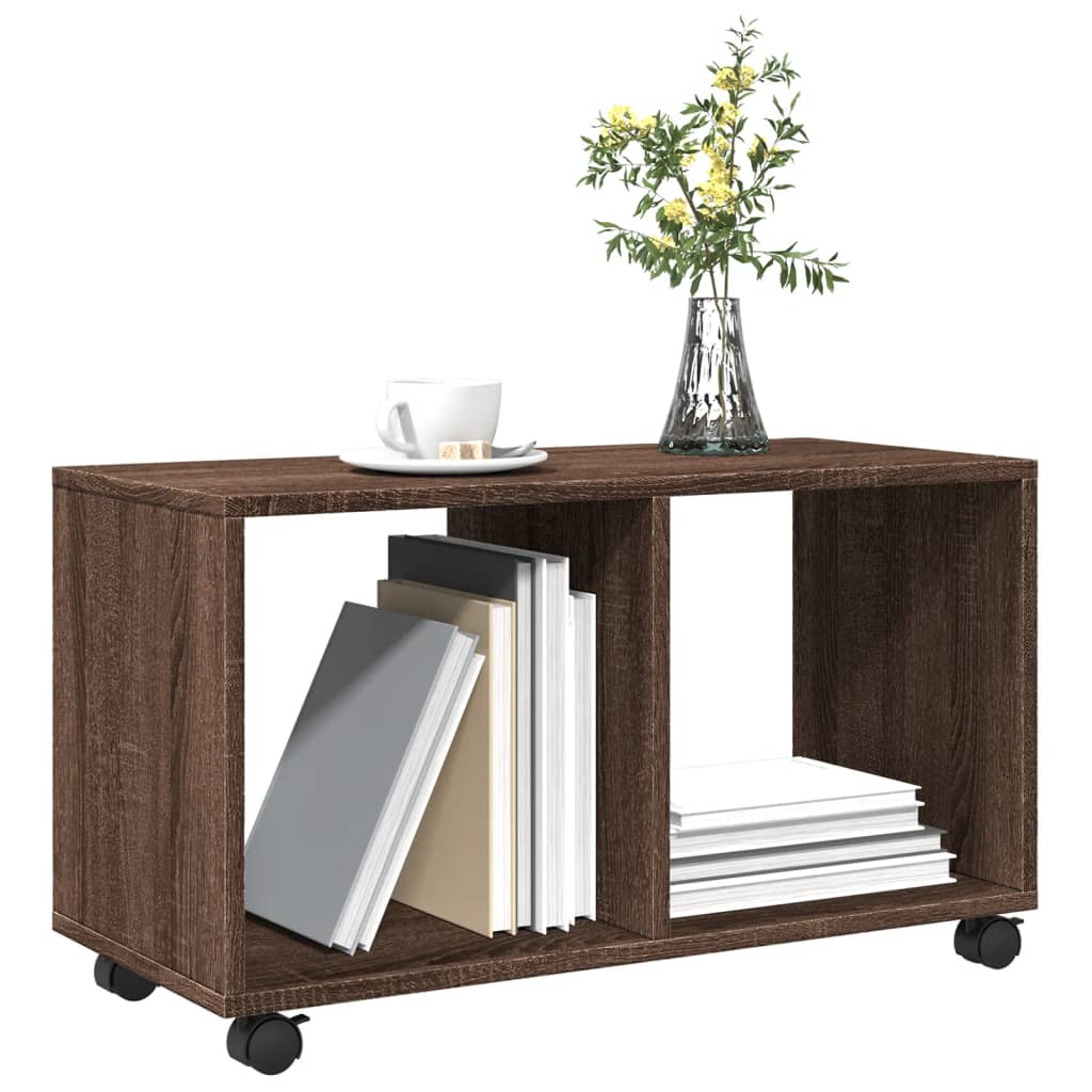 Armoire roulante chêne marron 72x33x42,5 cm bois d'ingénierie - XIOS