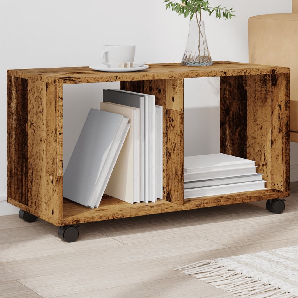 Armoire à roulettes vieux bois 72x33x42,5 cm bois d'ingénierie - XIOS