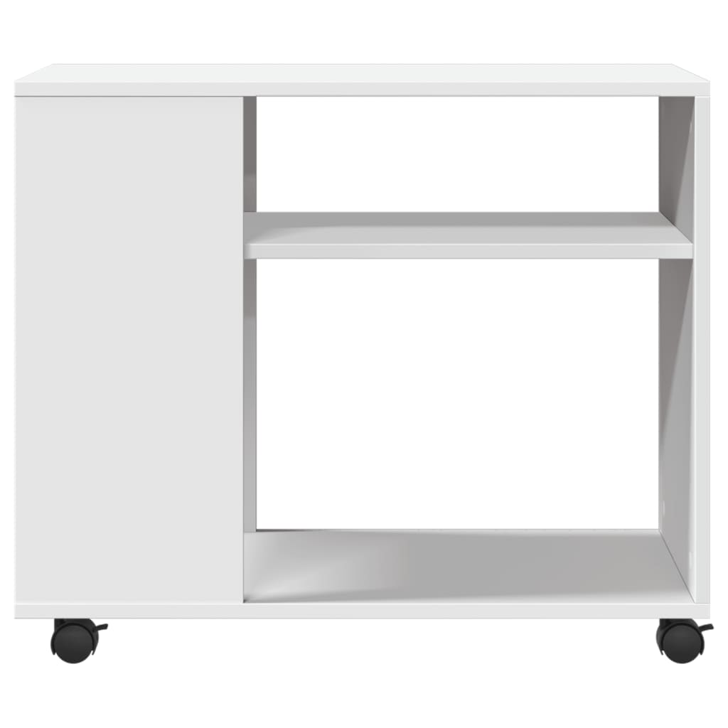 Table d'appoint avec roues blanc 70x35x60 cm bois d'ingénierie - XIOS