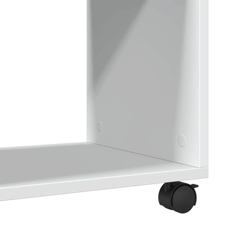 Table d'appoint avec roues blanc 70x35x60 cm bois d'ingénierie - XIOS