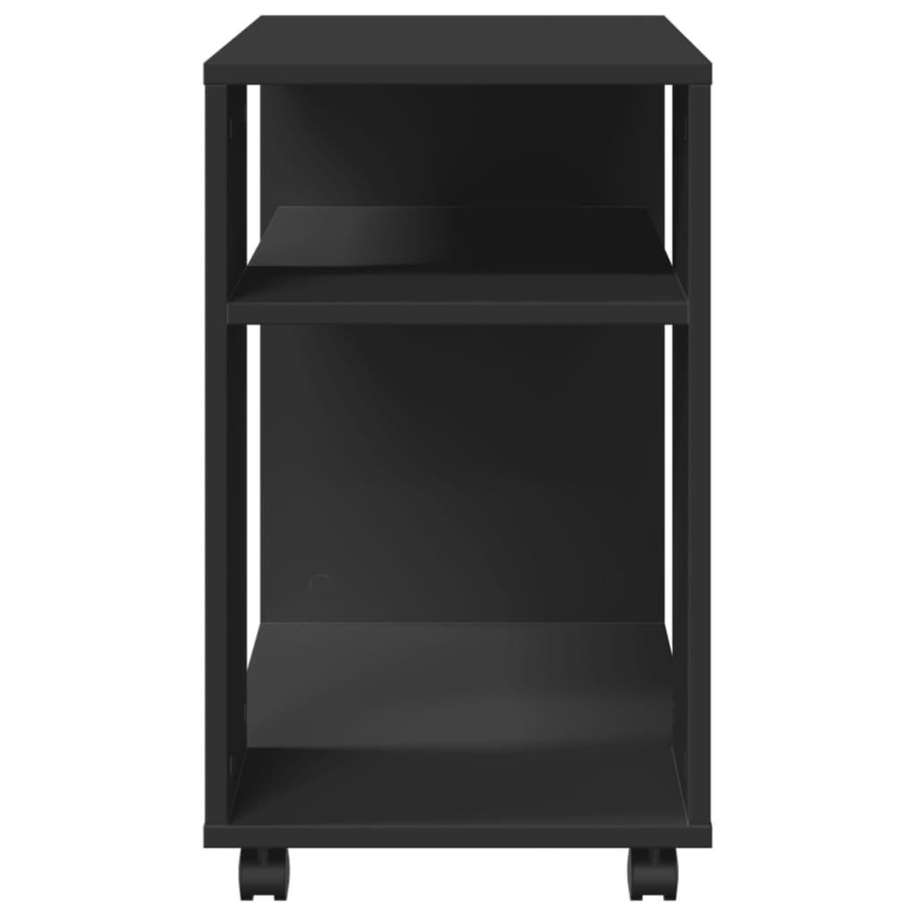 Table d'appoint avec roues noir 70x35x60 cm bois d'ingénierie - XIOS