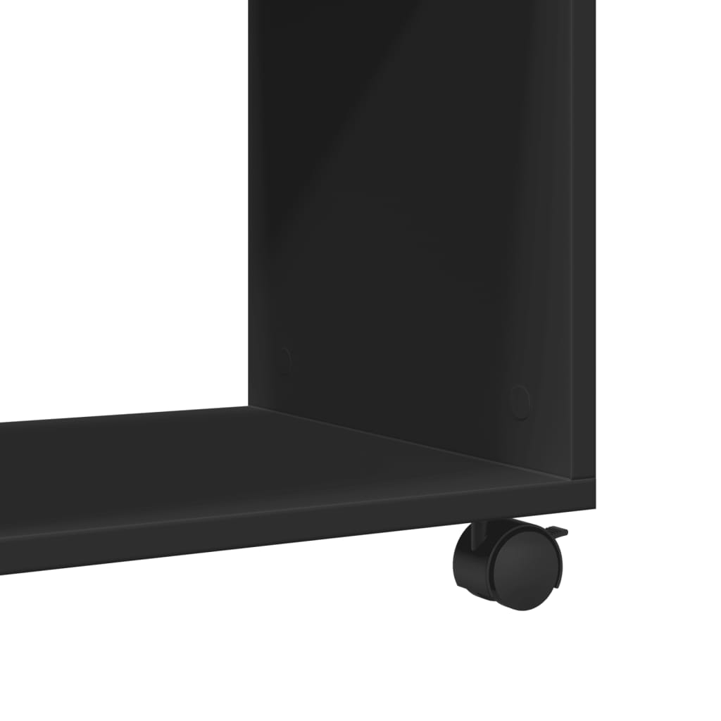 Table d'appoint avec roues noir 70x35x60 cm bois d'ingénierie - XIOS