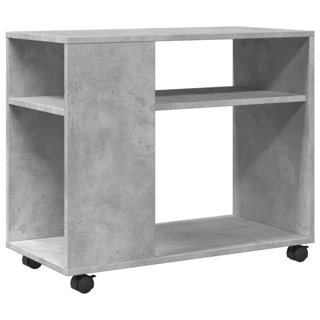 Table d'appoint avec roues gris béton bois d'ingénierie - XIOS